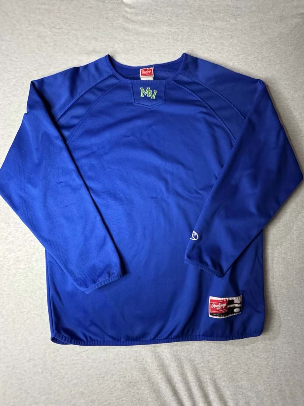 Rawlings Long Sleeve Mesh Practice Pullover with MV Embroidery